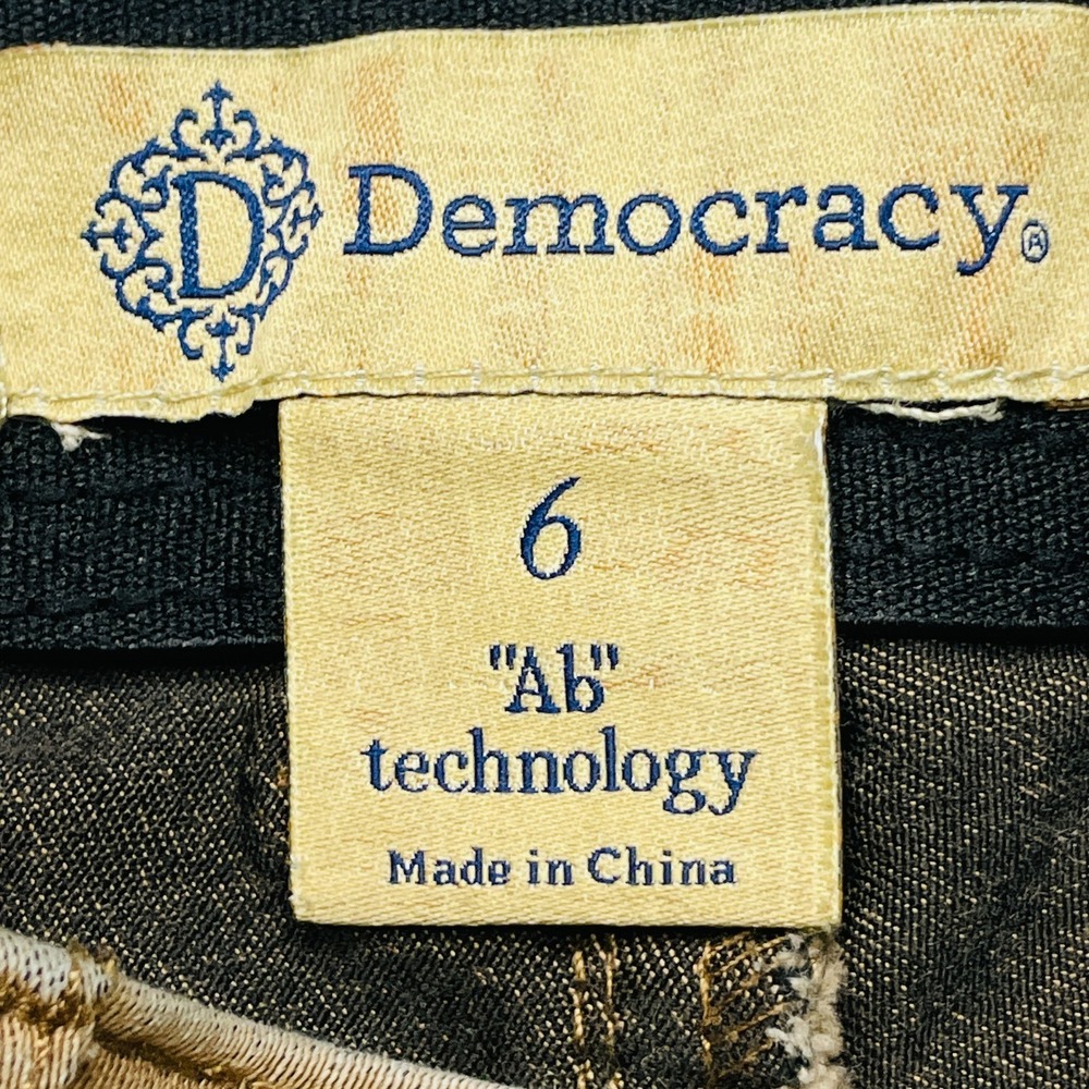 Democracy Ab Technology Skinny Jeans Women 6 Khaki Tan Stretch Denim Minimalist - Picture 5 of 12